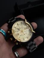 Diesel Horloge Zwart/Goud, Overige merken, Staal, Gebruikt, Staal
