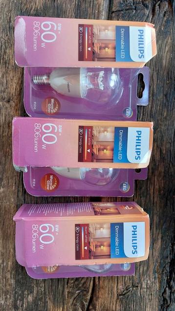 3x Philips E14 Dimbare LED Lampen beschikbaar voor biedingen