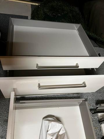 IKEA Faktum hoogglans wit lades met zacht sluitend beslag 3x