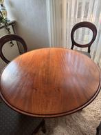 Mahoniehouten eettafel met 4 stoelen, Antiek en Kunst, Ophalen