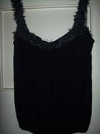 Hemdje met veren bandjes (M)38/40 Alma Mater, Kleding | Dames, Tops, Maat 38/40 (M), Alma Mater, Zwart, Ophalen of Verzenden