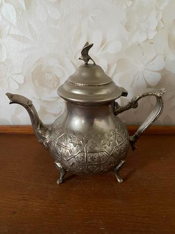 Antieke Zilveren Marokaanse Theepot met Vogel - uniek item beschikbaar voor biedingen
