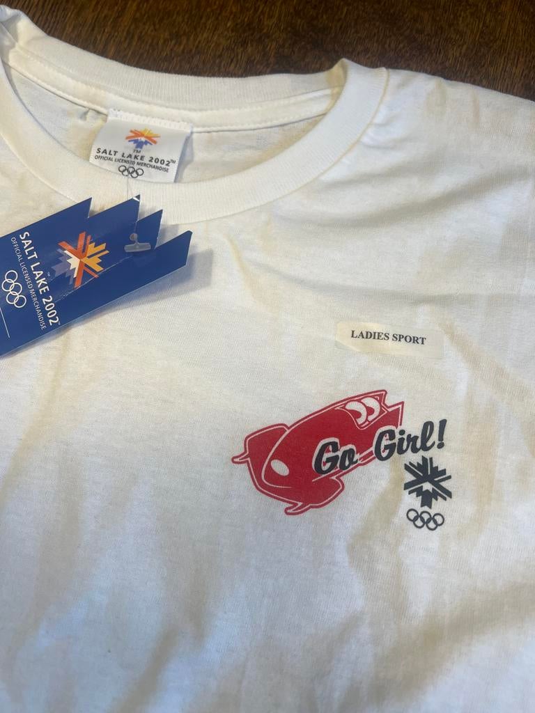 Vintage Salt Lake 2002 Olympische Spelen T-shirt, Wit, Maat 42/44 (L), Nieuw, Ophalen of Verzenden