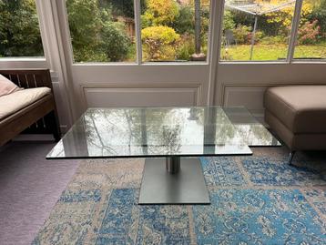 Ronald Schmitt design salontafel, twee draaibare glasbladen beschikbaar voor biedingen