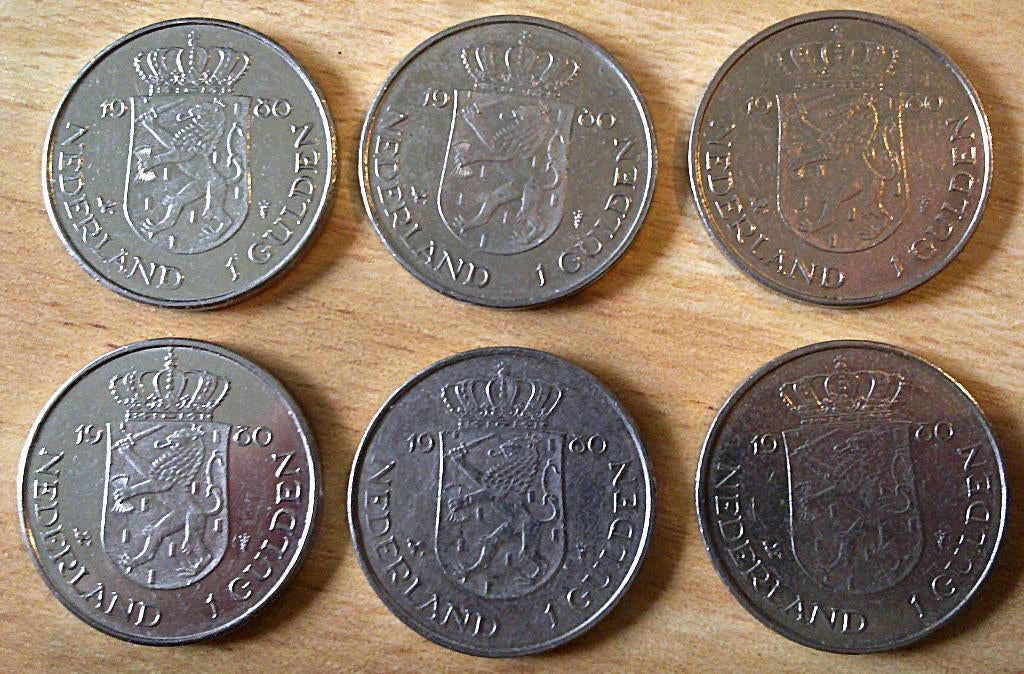 Guldens 'Nikkel' duo-opdruk Jul+Bea 30-04-1980, Postzegels en Munten, Munten | Nederland, Ophalen, Koningin Beatrix, 1 gulden