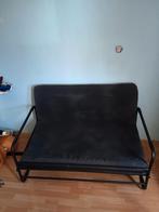 Zwarte Futon Slaapbank, Gebruikt, Zwart, Tweepersoons, 200 cm