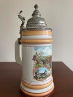 Bierpul met tinnen deksel, 27 cm hoog, Ophalen of Verzenden