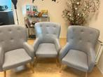 3 fauteuils / stoelen zgn licht grijs. Per stuk of samen, Ophalen of Verzenden, Zo goed als nieuw, 50 tot 75 cm