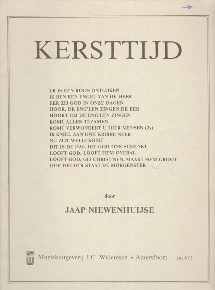 JAAP NIEUWENHUIJSE - KERSTTIJD, Muziek en Instrumenten, Bladmuziek, Gebruikt, Artiest of Componist, Populair, Ophalen of Verzenden