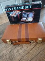6 spellen in leren koffer, Hobby en Vrije tijd, Gezelschapsspellen | Bordspellen, Ophalen of Verzenden, Zo goed als nieuw