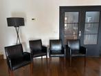 Eetkamerstoelen kalfsleer 4 stuks, Ophalen of Verzenden, Zo goed als nieuw, Eén