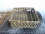 Vierkanten rieten dienblad open rand- rm style ca.34x34 cm, Ophalen of Verzenden, Gebruikt, Vierkant, Overige materialen