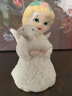 Vintage Biscuit Porselein Engeltje met Lam, Verzamelen, Ophalen of Verzenden, Overige typen