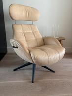 Flexlux Chester fauteuil - Safari leder, zwart onderstel, Huis en Inrichting, Fauteuils, Ophalen of Verzenden, Zo goed als nieuw