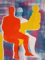 Figuren verf op papier, Antiek en Kunst, Kunst | Tekeningen en Foto's, Verzenden