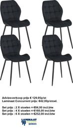 Manny Eetkamerstoel Black Fluweel Velvet Industrieel €42 p/s, Ophalen, Zwart, Nieuw, Metaal