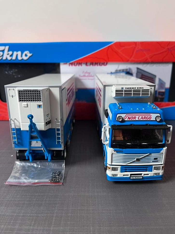 Tekno Nor Cargo Volvo F12, Hobby en Vrije tijd, Modelauto's | 1:50, Zo goed als nieuw, Bus of Vrachtwagen, Tekno, Ophalen of Verzenden