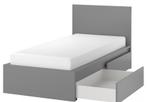 IKEA Malm bed 90x200 grijs, Ophalen, Gebruikt, 90 cm, Eenpersoons