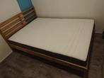 Bed Ikea Tarva 140x200 met lattenbodem & matras, Huis en Inrichting, Slaapkamer | Bedden, Ophalen, Gebruikt, Bruin, Tweepersoons