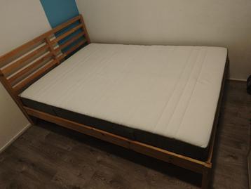 Bed Ikea Tarva 140x200 met lattenbodem & matras - afbeelding 1