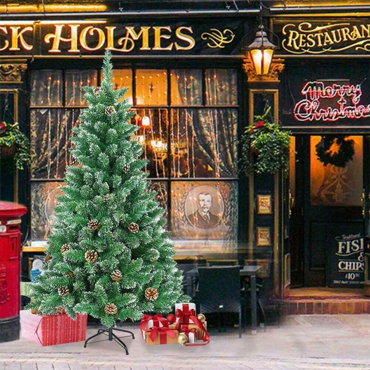 2,4m. Kerstboom Met Sneeuw En Denneappels. 240cm 400 Led's, Diversen, Kerst, Nieuw, Ophalen of Verzenden