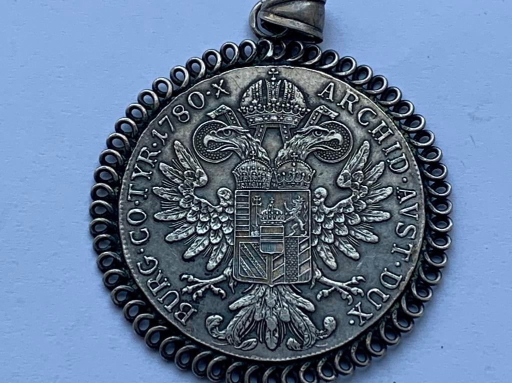 Maria theresia thaler 1780 zilver met hanger, Ophalen of Verzenden, Oostenrijk, Zilver