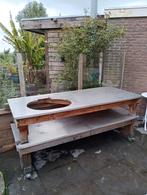 BBQ tafel, buiten keuken, buffet, Douglas en RVS bladen, Tuin en Terras, Buitenkeukens, Ophalen, Zo goed als nieuw
