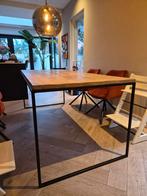 Houten Eettafel met Stalen Poten (200x90x80), Huis en Inrichting, Tafels | Eettafels, Ophalen, Gebruikt, 200 cm of meer, 50 tot 100 cm