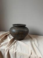 Vintage ceramic japandi stijl vaas bruin tinten h18cm, Huis en Inrichting, Woonaccessoires | Vazen, Overige kleuren, Aardewerk of Porselein