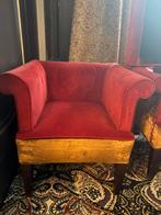 Stoelen rood goud, Huis en Inrichting, Fauteuils, Ophalen, Gebruikt, Minder dan 75 cm, Stof