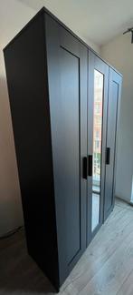 IKEA BRIMNES 3-deurs kledingkast zwart, Ophalen, 100 tot 150 cm, Zo goed als nieuw, 150 tot 200 cm