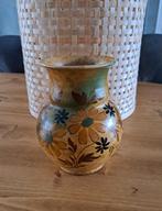 Vintage Plateel Vaas met Bloemmotief, Ophalen of Verzenden