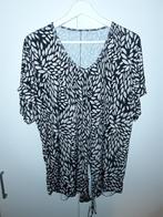 Made in Italy Zwart/Beige T-shirt Met Print En V-hals Mt XL, Made in Italy, Verzenden, Zwart, Maat 46/48 (XL) of groter