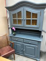 Gepimpte vitrinekast in grijsblauwe kleur, Huis en Inrichting, Kasten | Buffetkasten, Gebruikt, W, 50 tot 100 cm, W
