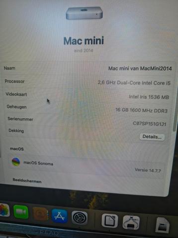 Mac Mini Late 2014 - 16GB RAM, 1TB HDD, Sonoma beschikbaar voor biedingen