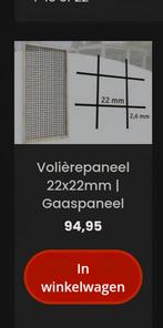 Gaaspanelen  gepoedercoat voor papagaaien, Ophalen, Aluminium, Volière