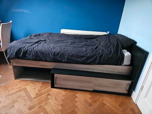 Eenpersoonsbed met lattenbodem, Huis en Inrichting, Slaapkamer | Bedden, Gebruikt, Eenpersoons, 90 cm, 200 cm, Overige materialen