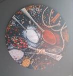 Kleine wandcirkel, rond schilderij van lepels met kruiden, Minder dan 50 cm, Overige typen, Ophalen of Verzenden, Zo goed als nieuw