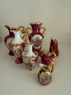 Limoges miniatuur vazenset handbeschilderd porselein, Antiek en Kunst, Ophalen