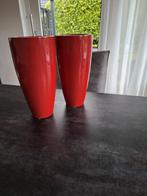 mooie rode kleur bloempotten, Ophalen, Rond, Binnen, Zo goed als nieuw