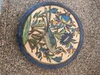 Antieke ronde tegel met vogel, Antiek en Kunst, Ophalen of Verzenden