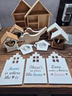 Houten huisjes, decoratie, Huis en Inrichting, Ophalen, Zo goed als nieuw