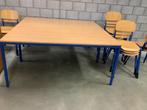 2x Kantine tafel met 10 stoelen., Huis en Inrichting, Tafels | Eettafels, Ophalen, 200 cm of meer, 50 tot 100 cm, Zo goed als nieuw