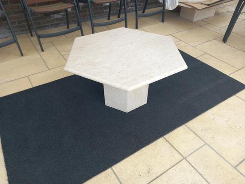 Travertin salontafel  / bijzettafel 6-hoek, Huis en Inrichting, Tafels | Sidetables, Zo goed als nieuw, 25 tot 50 cm, 50 tot 100 cm
