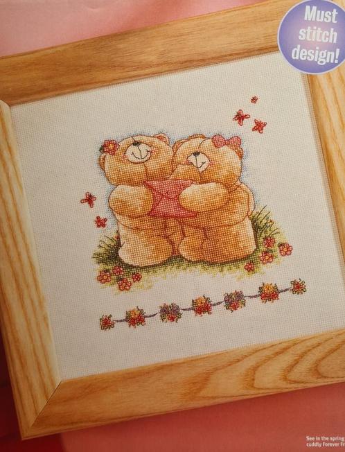 Forever Friends met liefdesbrief borduurpatroon, Hobby en Vrije tijd, Borduren en Borduurmachines, Nieuw, Patroon, Handborduren