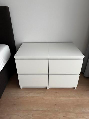 IKEA MALM Ladekastjes Nachtkastjes Wit 2x beschikbaar voor biedingen