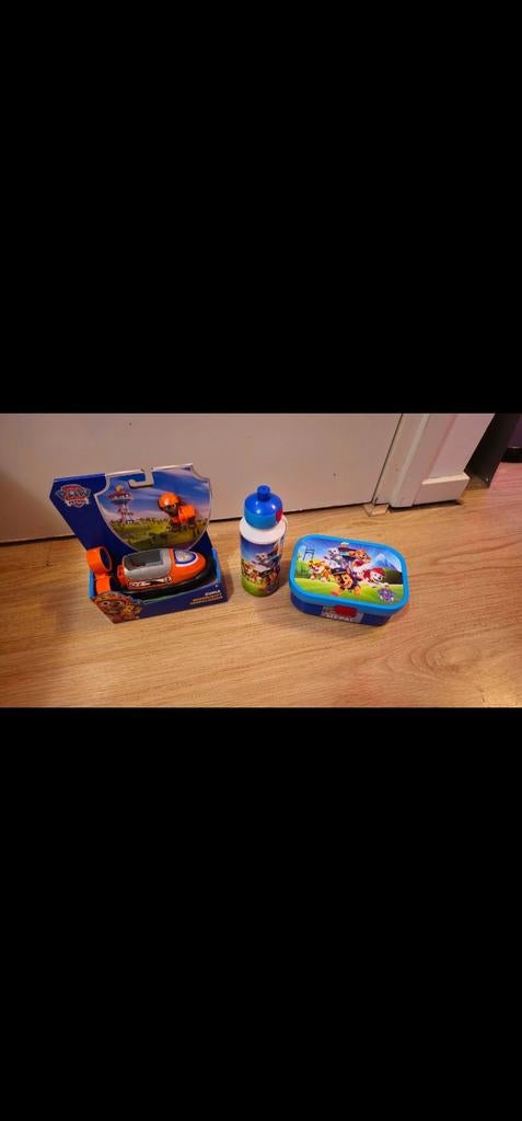 Paw Patrol Set - Zuma Voertuig, Drinkfles, Broodtrommel, Ophalen of Verzenden, Zo goed als nieuw, Jongen of Meisje