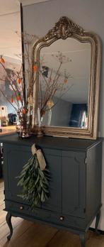 Oude antieke Kuif spiegel, Ophalen, Rechthoekig, 50 tot 100 cm, 100 tot 150 cm