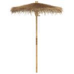 Parasol van bamboe bananenbladeren 150 cm GRATIS BEZORGD!!, Verzenden, Nieuw, 1 tot 2 meter, Stokparasol