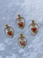 Mooie Fijne Goud op Zilver Hangers met Aventurijn - Hartje, Verzenden, Zilver, Ring, Verguld